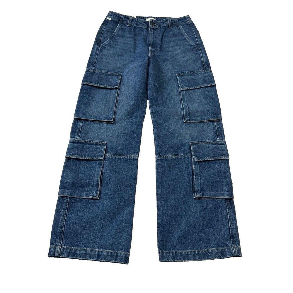 Citizens Of Humanity Jeans Womens 25 Blue Delena High Waisted Wide Leg Cargo NWT